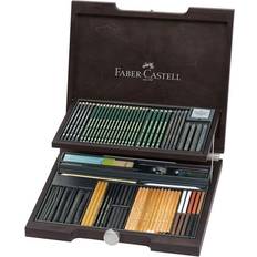 Schwarz Buntstifte Faber-Castell Pitt Monochrome Wooden Case