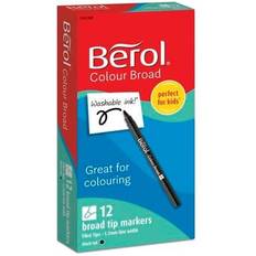 Berol colour Berol Tuschpennor Colour Broad 12 svarta pennor