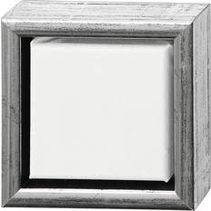 Silver Canvas Creativ Company ArtistLine Canvas with frame, depth 3 cm, size 14x14 cm, antique silver, white, 1 pc