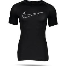 Elastane/Lycra/Spandex Maglie Termiche Nike Dri-FIT Tight Fit Short-Sleeve Top - Black/White