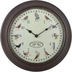 Esschert Design Clock with Birdsounds Vægur 30.1cm