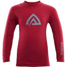 Aclima Barnkläder Aclima Kid's Warmwool Crew Neck - Chili Pepper/Olive Night (101741-219)