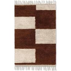 Blanc - À carreaux Tapis Ferm Living Mara Blanc, Beige, Multicolore, Marron cm