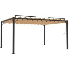 vidaXL Pavilion with Slatted Roof - Taupe 3x4 m