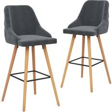 Grau Barhocker vidaXL Velvet 2-pack Barhocker 106cm 2Stk.