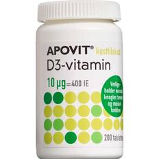 Apovit D3-vitamin 10 mikg 200 stk