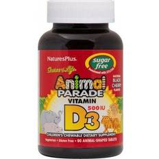 Vitamins & Supplements Nature's Plus Animal Parade Sugar Free Children's Chewable Vitamin D3 Black Cherry 500 IU 90 Chewable Tablets