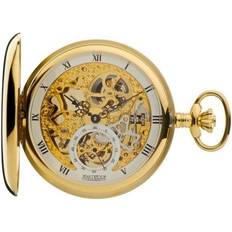 Gold Pocket Watches Jean Pierre Double Hunter Skeleton Pocket (JP-G250PM)