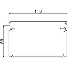 Kabelkanal 110mm Hager Kabelkanal LF – Kanalbund med låg, 60 x 110 mm (LF 60110) grå 2 meter