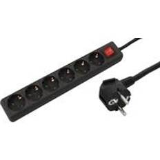 MicroConnect GRU006B power extension 1.8 m 6 AC outlet(s) Black