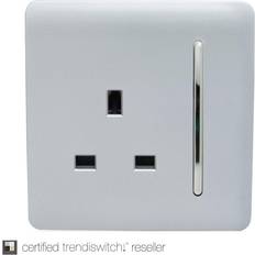 Silver Wall Outlets Trendi 1 Gang, 13 Amp Switched Socket Silver