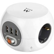 Jatkojohdot Ewent Cube multiplugs EW3939 USB 5V 2A White