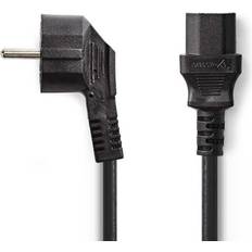 Nedis Electrical Accessories Nedis Power Extension Cable C14 C13, Schuko Male Angled IEC-320-C13, Schuko Cord, Black, 5.0 m