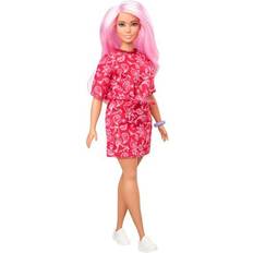 Barbie curvy Barbie Fashionistas Curvy Dukke med Pink Hår