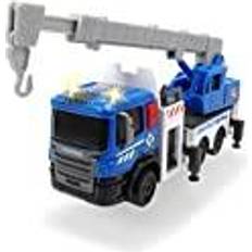 Plástico Vehículos Comerciales Dickie Toys City Builder Scania Construction Vehicles, Dump Truck, Cement Mixer or Mobile Crane, Construction Vehicles with Light & Sound, Gift, Children, from 3 Years, 17 cm, 3 Different Models