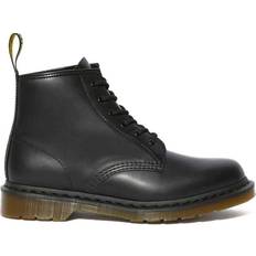 Dr. Martens 101 Smooth Leather Ankle Boots with Yellow Stitching Black