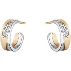 Dame - Hvitt gull Øredobber Georg Jensen Fusion Small Earrings - Rose Gold/White Gold/Diamonds