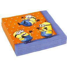 Oranje Borden, Kopjes & Bestek Procos Minions thema feest servetten 33 x 33 cm papier 20x Kinderfeestje/verjaardag