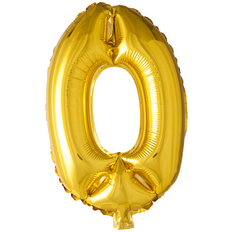 PartyDeco Foil Balloon Number 0 86cm Gold