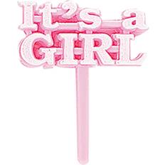 Babyshower kagepynt 8 stk Rosa