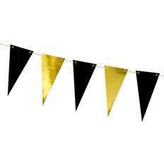 Pink Guirlander PartyDeco Flagbanner Guld/Sort