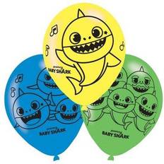 Amscan 9908483 Baby Shark Printed 11 Inch Latex Balloons 6 Pack