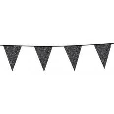 Globos Flaggirlang Svart Glitter 600 cm