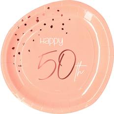 Folat Papperstallrikar Happy 50th Lush Blush 8-pack