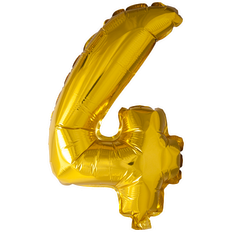 Globos Guld folieballon som tallet 4