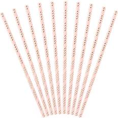 PartyDeco Cannucce Di Carta Rosa Chiaro 19.5 cm 10 pz