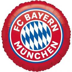 Folienballons Amscan 10202766 4133501-FC Bayern Munich Foil, 1 Piece, Helium Fillable, Decoration for The Celebration Club or The Football Party, Gift for Bavarian Fan, Round Balloon, Multicoloured, Standard Size