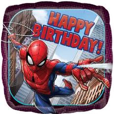 Verjaardag Dieren & Personage Ballonnen Amscan Spiderman Folieballon 'Happy Birthday' 43cm