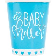 Unique 73386 Blue Hearts Baby Shower Paper Cups, 9 oz 8 Pcs, 8 Count (Pack of 1)