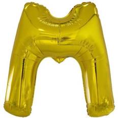 M Bogstavballoner Amscan 9909588 9909588-Gold Letter M SuperShape Foil Balloon-44, Gold