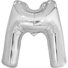 M Bogstavballoner Amscan 9909562 9909562-Silver Letter M SuperShape Foil Balloon-44, Silver