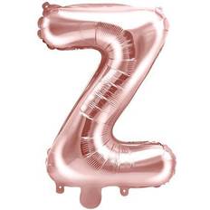 PartyDeco Foil Balloon Letter "Z" Rose Gold Birthday Wedding Anniversary Foil Balloon Letter "Z" Rose Gold Size Approx. 35 cm Engagement New Year's Eve Foil Balloon Decoration