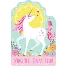 Unicorn 8 Invitations Licorne Magique