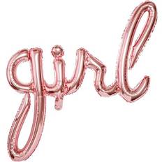 Baby Tekst- & Temaballoner PartyDeco Girl Folie Ballon Rosegold