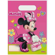 Roze Cadeauzakken Vegaoo Uitdeelzakjes kinderfeest Minnie Happy Helpers 6 stuks