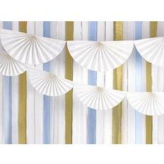 PartyDeco Rosette Guirlande, Hvid