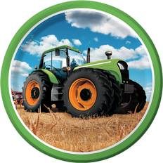 Disposable Plates 8 Plate TRACTOR for Birthday party or Theme party Plates Partyteller Paper plate Farm Trekker Felder Farmers