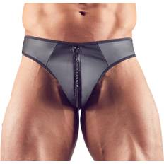 Svenjoyment Perizoma da uomo con zip con strass Nero