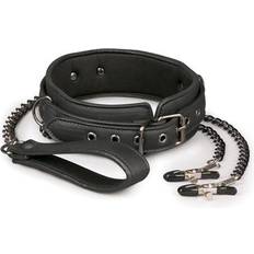 Easytoys Sexleksaker Easytoys Leather Collar With Nipple Chains