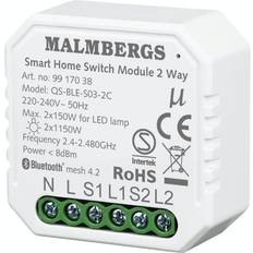 Kyllä Seinäkytkimet Malmbergs Bluetooth Moduuli 2-Kanavainen