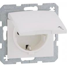 Berker SCHUKO-Steckdose polarwei/glnzend mit Klappdecke 47518989