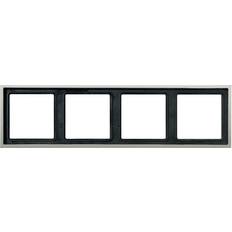 Jung LS 990 4-gang frame, stainless steel