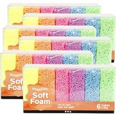 Gule Perleleire Modellera Soft Foam 6x60g Blandade Färger