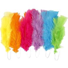 Plumas Creativ Company Feathers, L: 11-17 cm, assorted colours, 18 bundle/ 1 pack