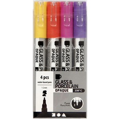 Orange Glass & Porcelain Pens Creativ Company Glass and Porcelain Pens Pack of 4 Brights