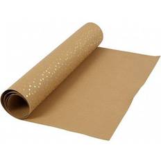 Geel Papieren Creativ Company Faux Leather Paper, W: 50 cm, one coloured,foil, 350 g, light brown, gold, 1 m/ 1 roll